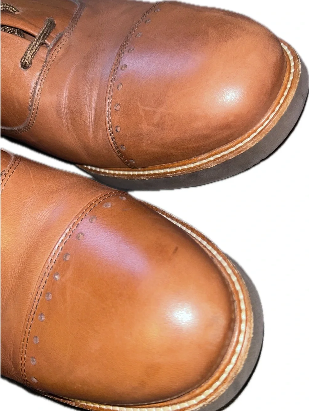 Samuel Hubbard Market Cap Whiskey Tan Leather Oxford Brogue Shoes Vibram 14